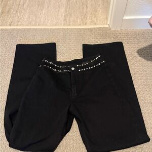 Zara Black Women's Boot Cut Jeans with Studs